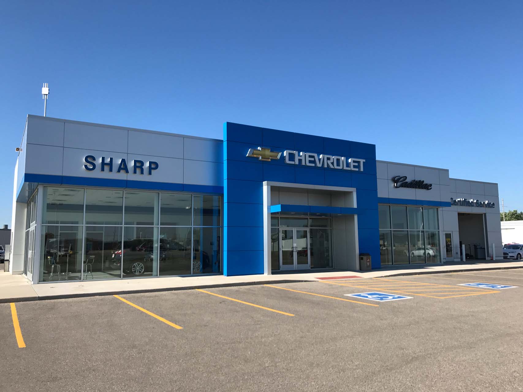 The exterior of a Chevrolet dealership