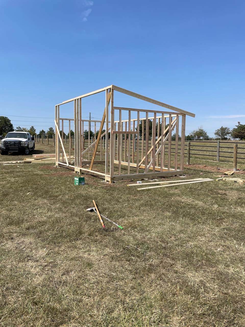 Framing out a shed